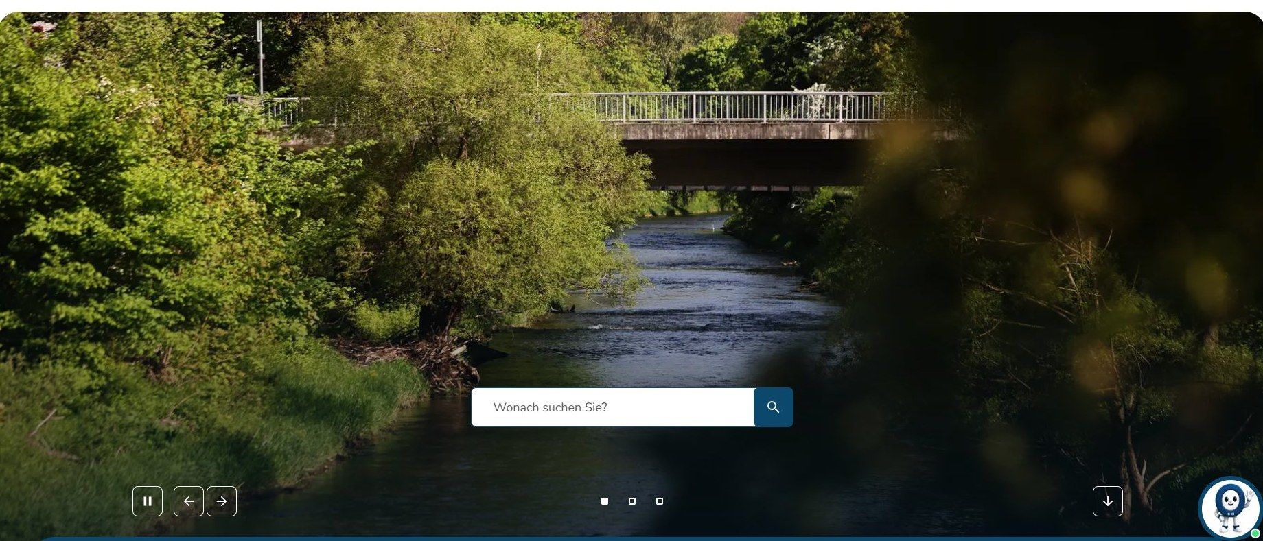 Startseite von oberndorf.de mit O-KI als Chat-Button unten rechts